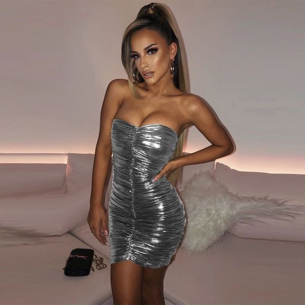 

strapless gowns for sleeveless women's bodycon solid mini pencil dressed fashionably draped without back nigh clubwear outfits summer r, Black;gray