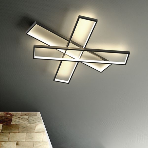 

modern conducted lighting of the black light rectangle ceiling lamp fitted living decoration room electrical device x11h