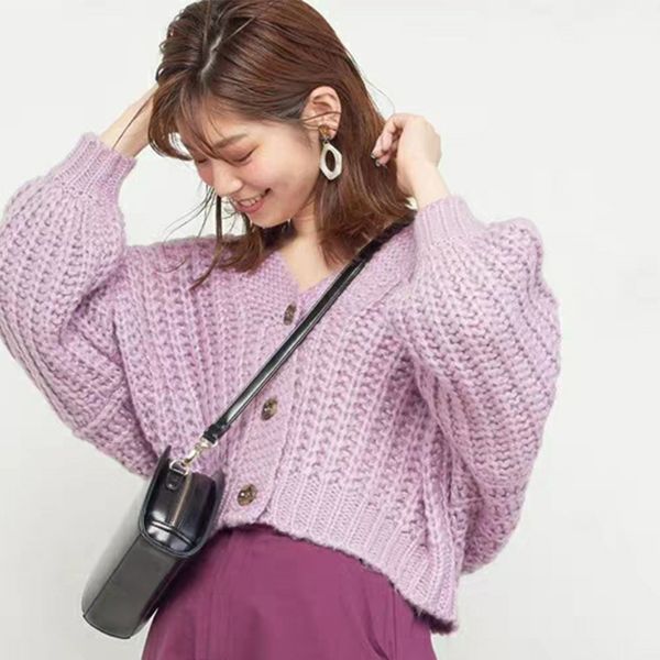 

short woolen twist sweater for women in autumn and winter, White