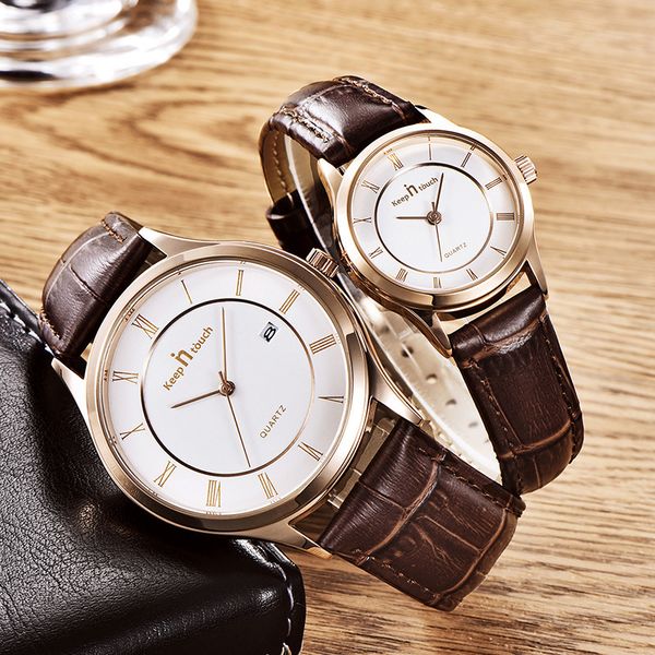 

new waterproof quartz fashion lovers watch women's watch, Slivery;brown