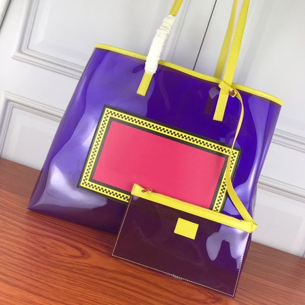 

transparent tote bag women hand bag large candy shopping handbag quality pvc handbag purse with button closure