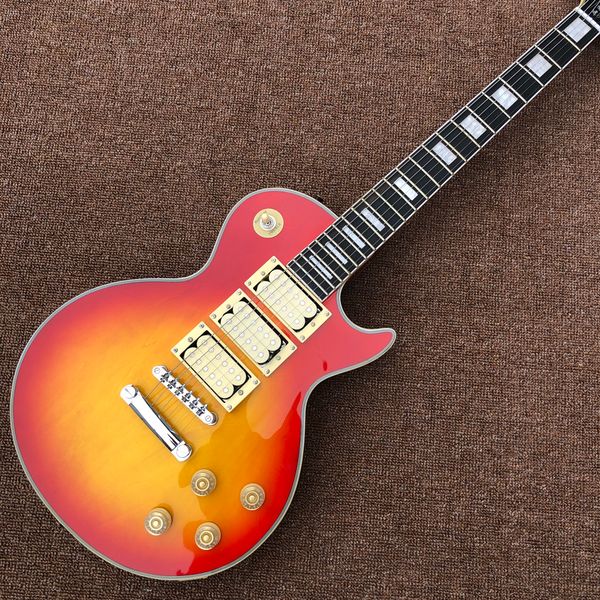 

electric guitar,cherry burst color,triple double pickup