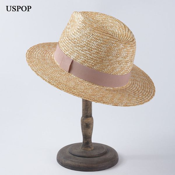 

2021 new women original wheat jazz summer beach hat casual couple straw sun hats bshu, Blue;gray