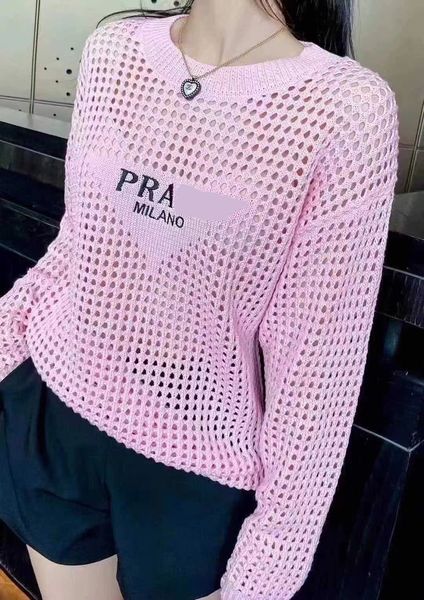 

2021 autumn new women's o-neck long sleeve hollow out letters print knitted sweater pullover jumpers sml, White;black