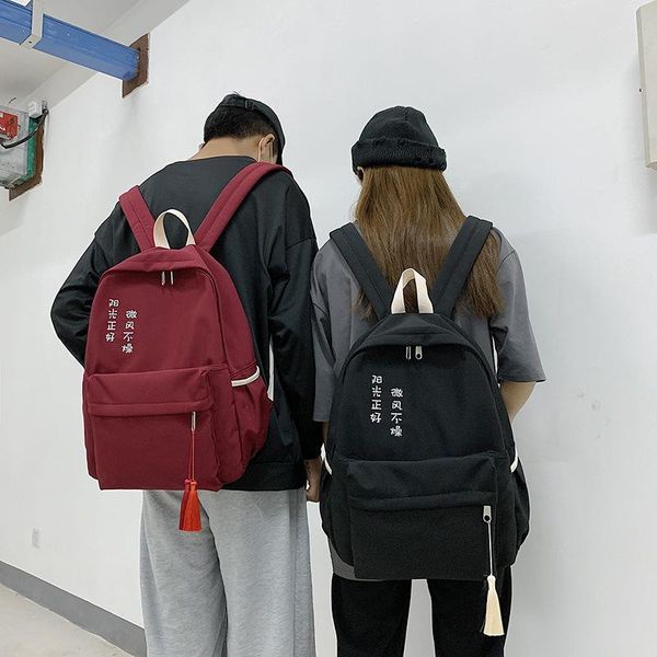 

2021 backpack casual women school backpack candy colour women multi-pocket school bag for teenage girls mochilas female