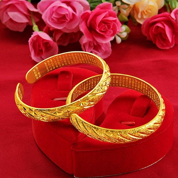 

bangle star/meteor carved cuff women bracelet yellow gold filled classic female jewelry gift dia 60mm, Black