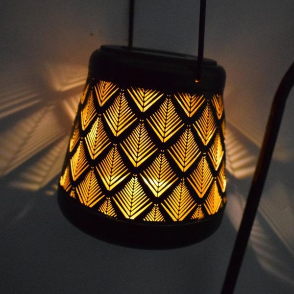 

lawn lamps creative wrought iron landscape decorative lights solar watering can ornament lamp hollow shower led garden decoration