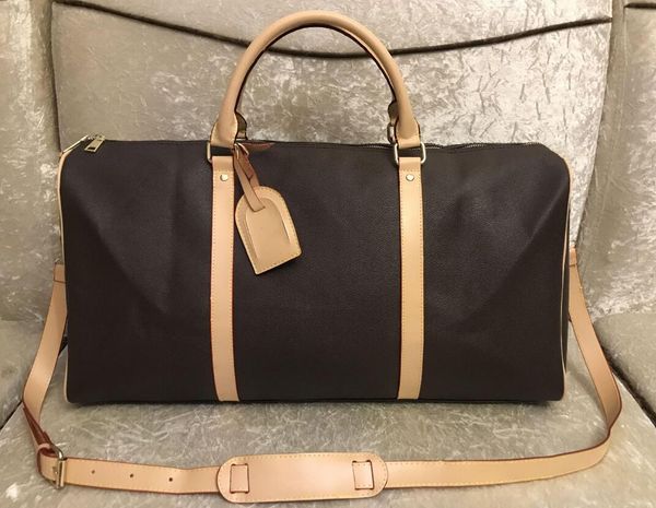 

2021 luxury fashion men women high-quality travel duffle bags brand designer luggage handbags with lock large capacity sport bag 55cm