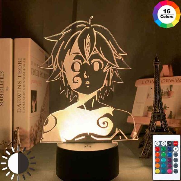 

acrylic night manga the seven deadly sins gadget for home room decorative light meliodas figure kids table lamp gift