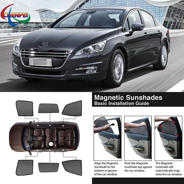 

car sunshade for 508 2011-2014 full side windows magnetic sun shade uv protection ray blocking mesh visor decoration accessories