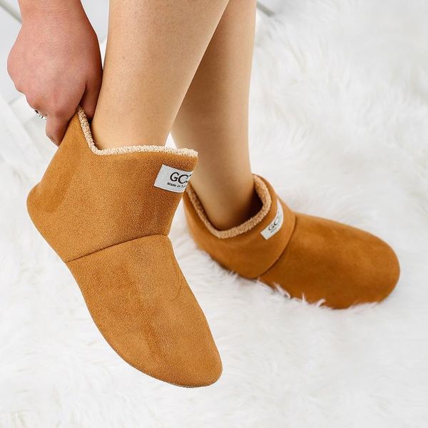 

boots women flat boot plush home warm fabric ankle for suit solid casual 6colors, Black