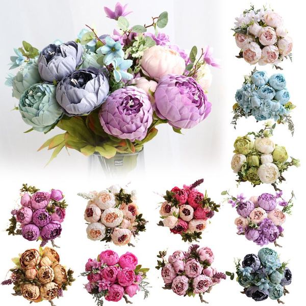 

decorative flowers & wreaths christmas artificial fake plant persian rose bouquet wedding valentines day gift dining table home bedroom deco