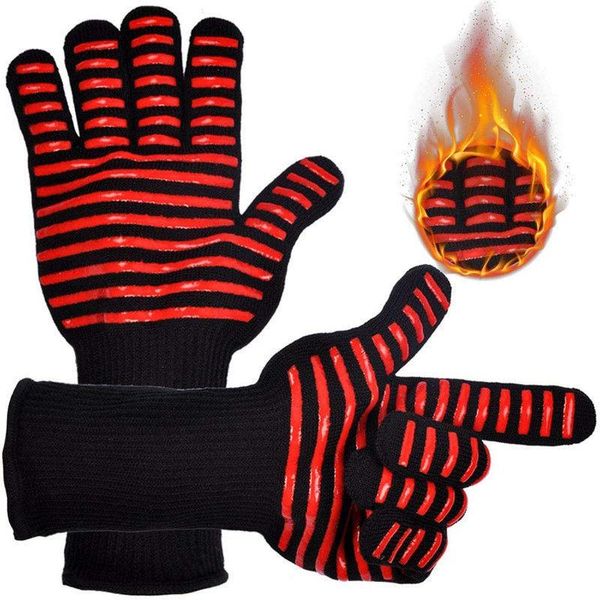 

tools & accessories bbq gloves high temperature resistance oven mitts 500 800 degrees fireproof barbecue heat insulation microwave