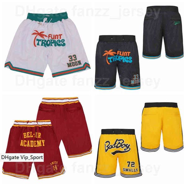 

33 flint tropics jackie moon basketball shorts just wear don bad boy bel-air academy will smith sport pant pocket zipper bryant mcdonalds al, Black