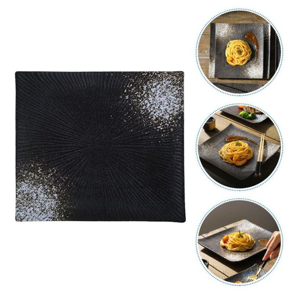 

dishes & plates 1pc ceramic steak plate square serving dish creative