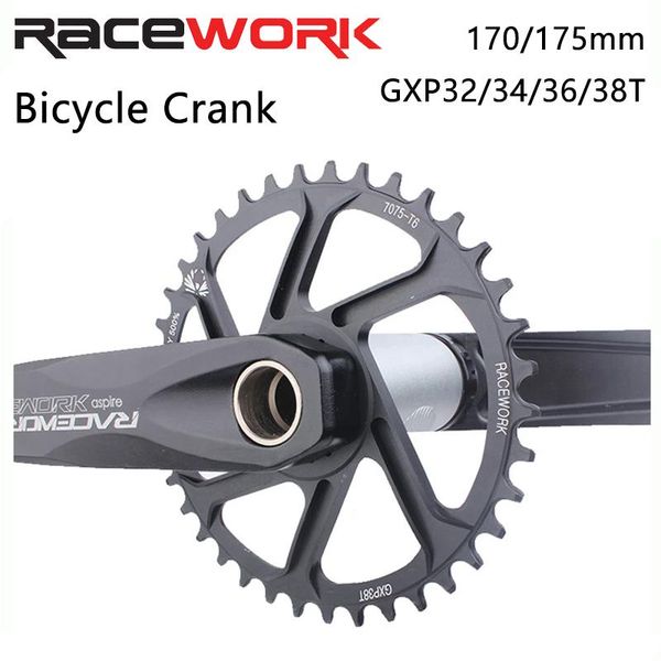 

bike heels & chainwheels racework gxp bicycle crank integrated crankset connecting rods 170 175 mtb cranks chainring 32/34/36/38t for s