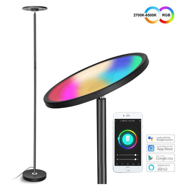 

modern led floor lamp smart wifi standing pole lamps dimmable led corner light with usb charging port for living room offices