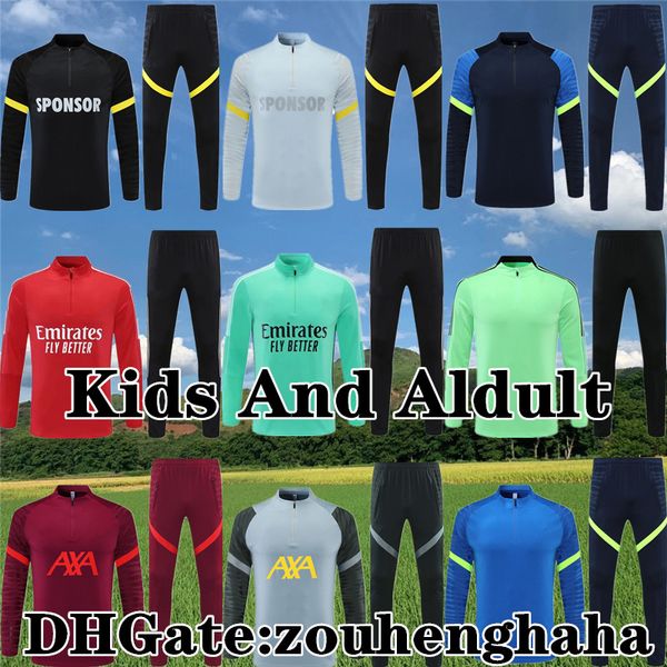 

manchester kids training suit soccer arsen 2021 22 man football survetement bruno fernandes utd child sportswear set sancho united rashford, Black