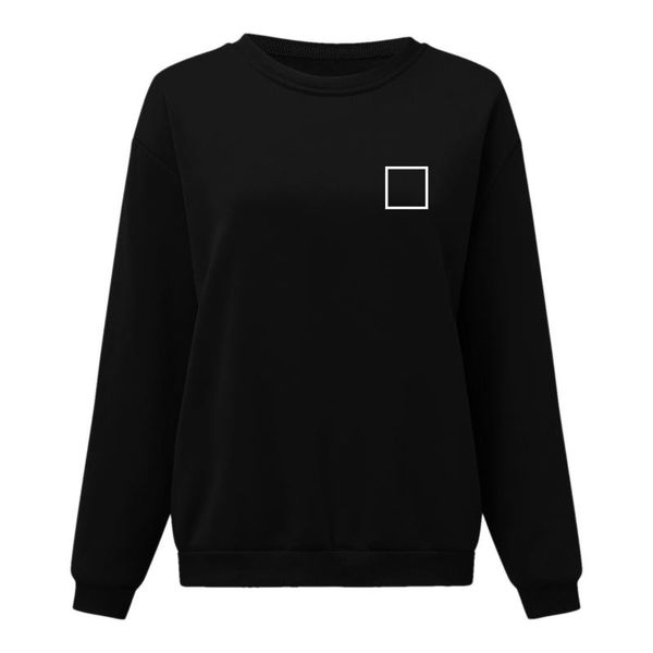 

women's hoodies & sweatshirts women sweatshirt casual full sleeve geometric square round patterns print o-neck pullover loose clothes, Black