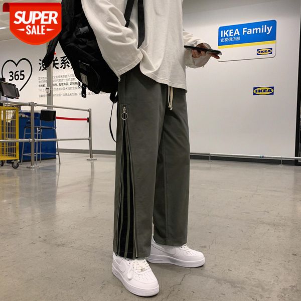 

yemi fashion|casual pants men's korean trend side zipper overalls hong kong style straight cropped #1o5d, Black