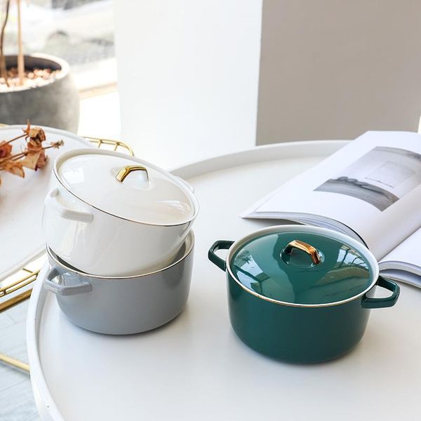 

nordic style high-grade painted gold underglaze ceramic bowl home large-capacity golden edged binaural instant noodle soup bowl