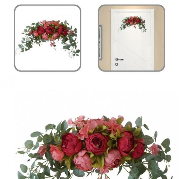 

decorative flowers & wreaths practical great artificial rose flower wreath wedding decor 2 colors garland eye-catching for household