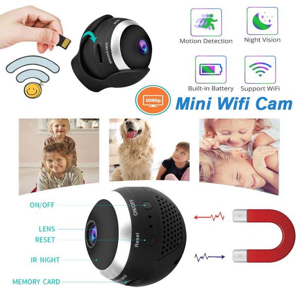 

mini cameras 1080p wireless wifi ip cam home security monitor micro camera p2p/ap network night vision motion detection smart camcorder