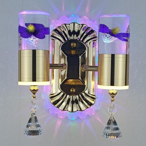 

wall lamp bedroom staircase el simple post modern indoor lighting luxury real flower crystal decoration led light