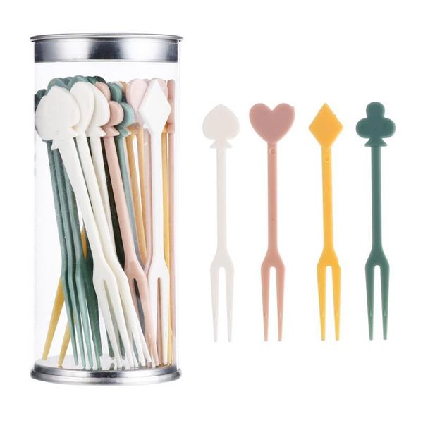 

forks 2 sets/72pcs disposable fruit stick plastic fork creative eat