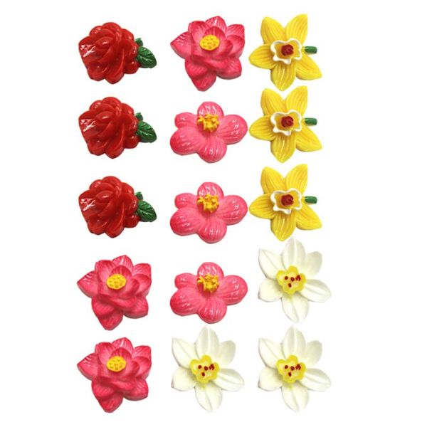 

15pcs simulation flower ornament kid's diy micro landscape decor (random style)