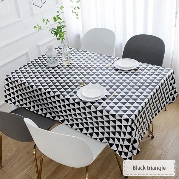 

table cloth pvc tablecloth woven waterproof and oil-proof nordic ins lattice tea