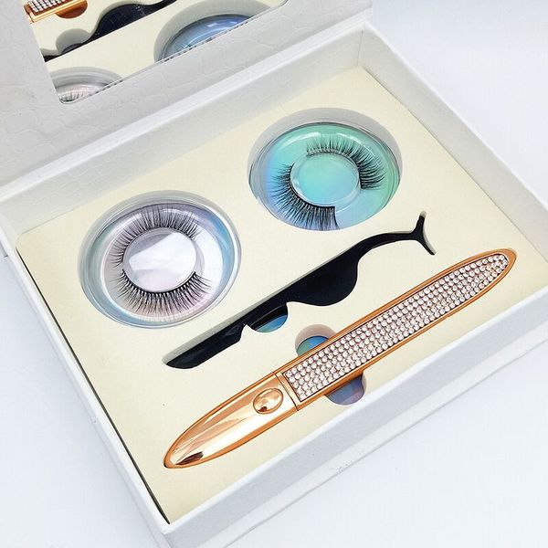 

glue eeyliner flase eyelashes eye liner & tweezer set eyes cosmetics tool