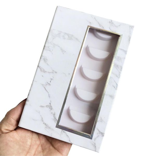 

false eyelashes lashes box case wholesale 5pairs of package lash book packaging 25mm mink makeup marble bulk vendor