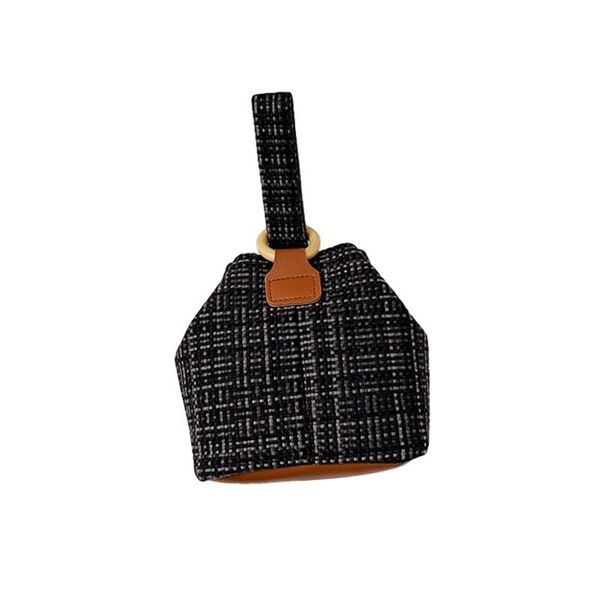 

storage bags women bucket bag, classic plaid print shoulder bag lightweight handbag with chain strap