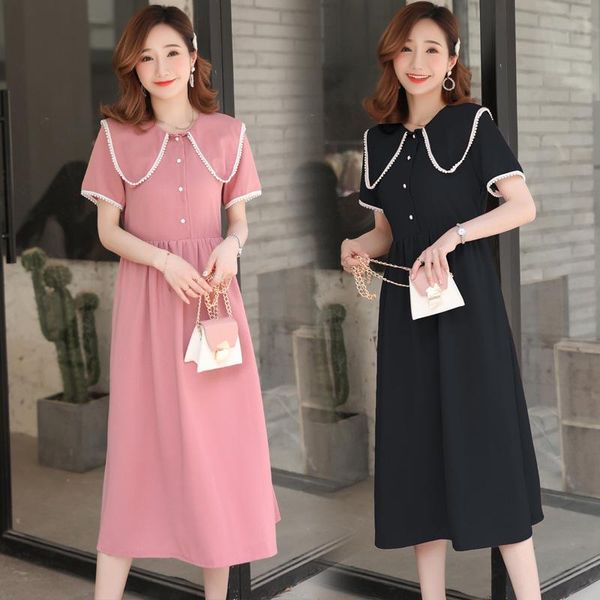 

maternity dresses pregnant women's dress korean version loose fashion chiffon gown princess clothes breast-feeding, White
