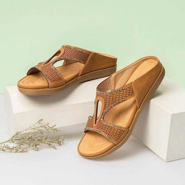 

slippers 2021 summer women rome retro casual shoes thick bottom wedge open toe sandals beach slides female tenis feminino, Black