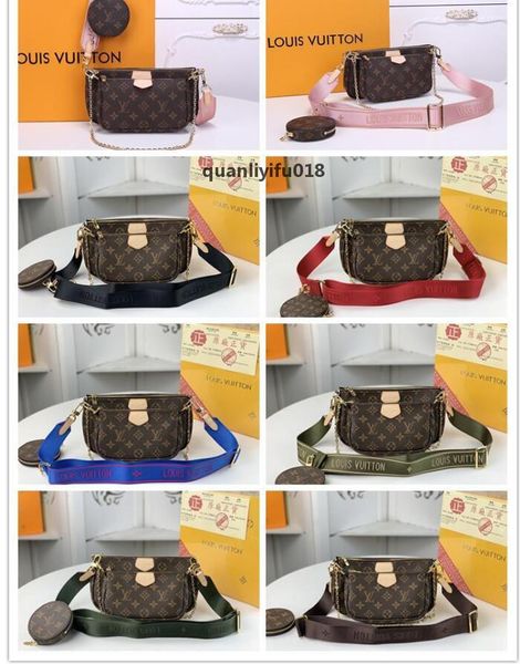

gglvlouisvittonyslsale 3 piece set designers bags women crossbody bag multi pochette accessories luxury handba, Red;black