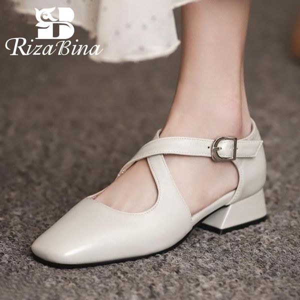 

sandals rizabina size 32-43 arrival women high heel summer shoes buckle strap ladies casual footwear, Black