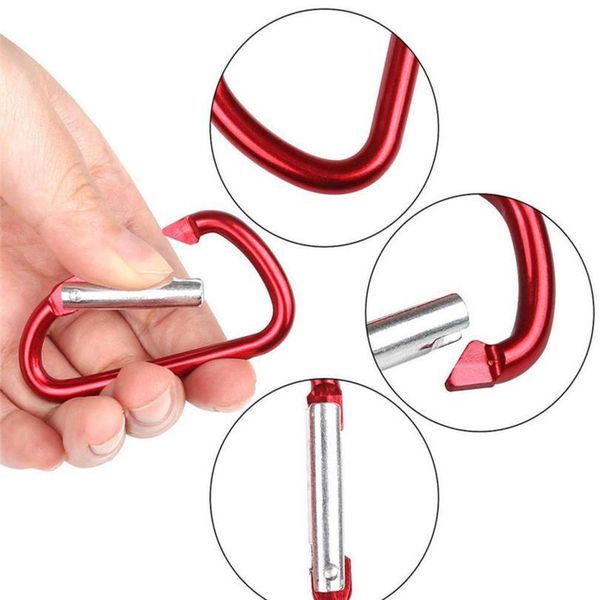 

10pcs aluminum carabiner key chain clip outdoor camping keyring snap hook water bottle buckle travel kit climbing acc jllfme