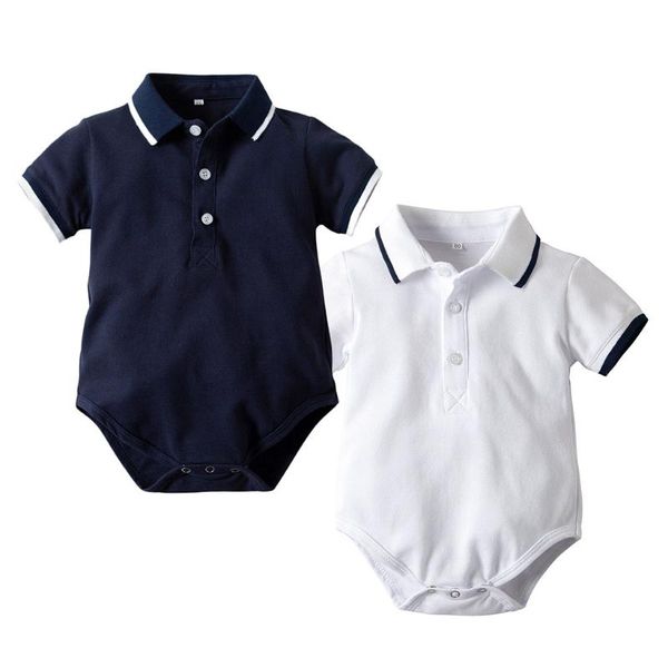 

rompers baby infantil jumpsuit boy&girls summer clothes boys gentleman short sleeve letter printed bodysuit clothing, Blue