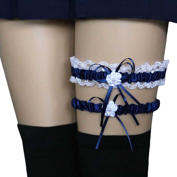 

2pcs fashion been jarretellebelt women bridal lingerie wedding party cosplay lace strik leg kousebandriem jarretel, Black;white