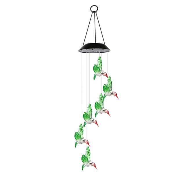 

solar lamps colorful wind chimes outdoor garden led hummingbird butterfly decorative lights