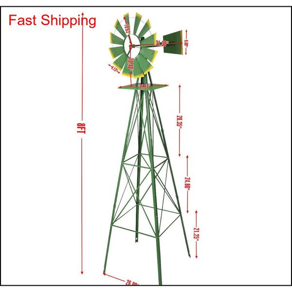 

8ft tall windmill ornamental wind wheel green and yellow g qylbmf homes2007