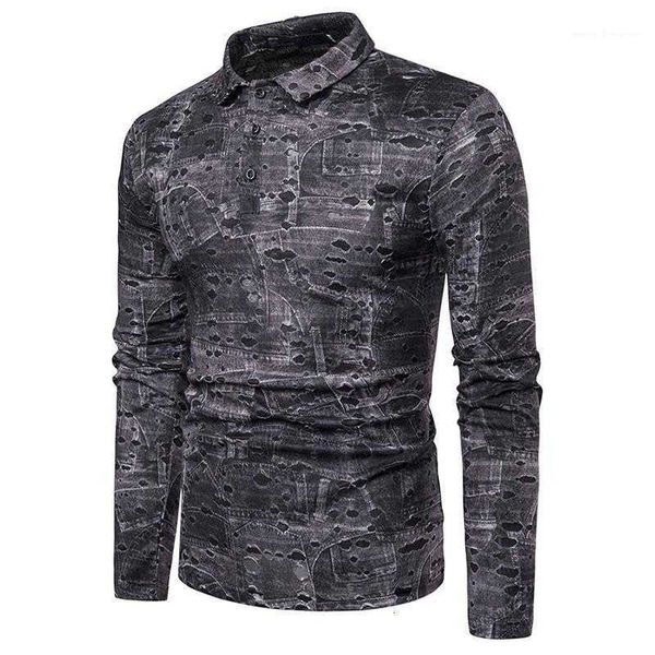 

men's polos lapel neck designer mens hole long sleeve casual tees fashion breathable male clothing nu5i, White;black
