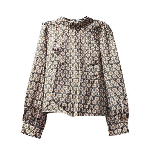 

women's blouses & shirts efinny 2021 casual long sleeve blouse elegant bow collar print female office lady, White
