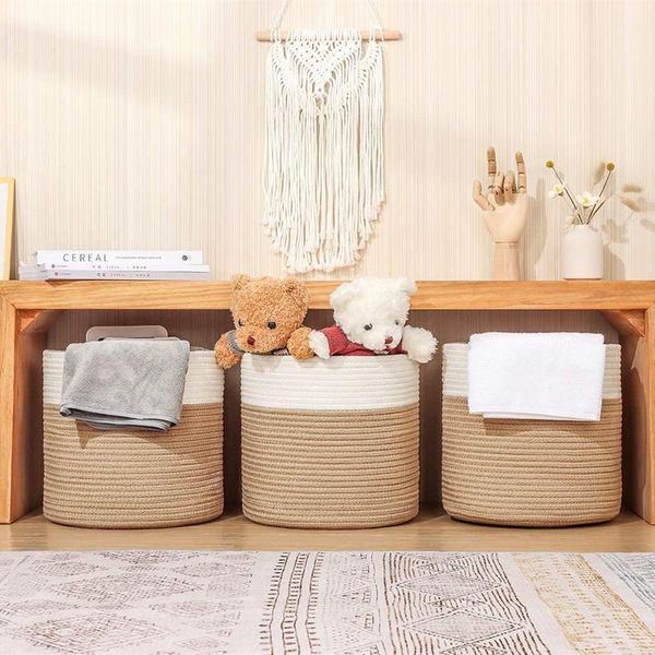 

storage baskets 30cm cotton with handles folding home garden flower plantet clothes toys sundries basket organization