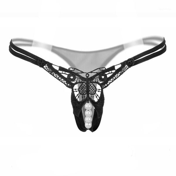 

women's panties lingerie female underwear erotic lace transparent g string open crotch pearls thong women chastity crotchless, Black;pink