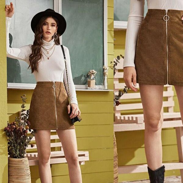 

fashion women high waisted pencil skirt bodycon button zipper winter casual short mini skirts party club female elegant skirts, Black