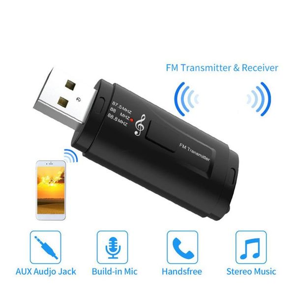 

car gps & accessories usb fm wireless receiver 3.5aux handscalling for speakers radio portable