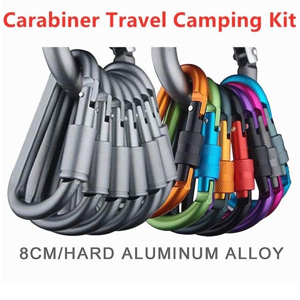 

4pcs durable carabiner travel kit camping equipment alloy aluminum survival gear camp mountaineering hook outdoor c jllunv
